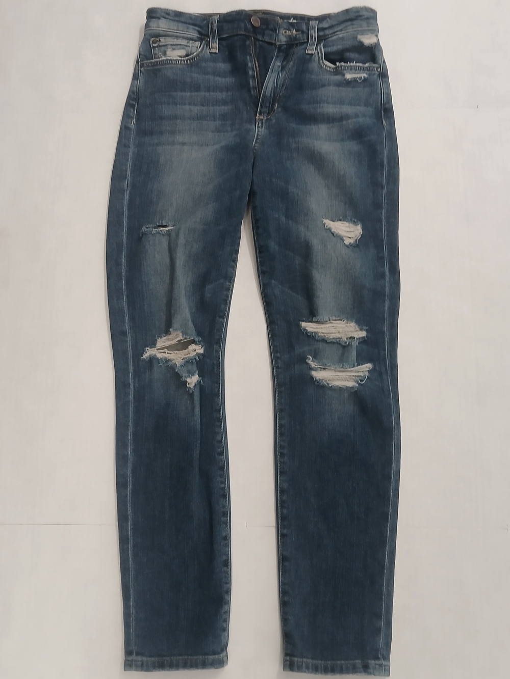 Joe's Women's Straight Leg Distressed Blue Denim Jeans Size 27.